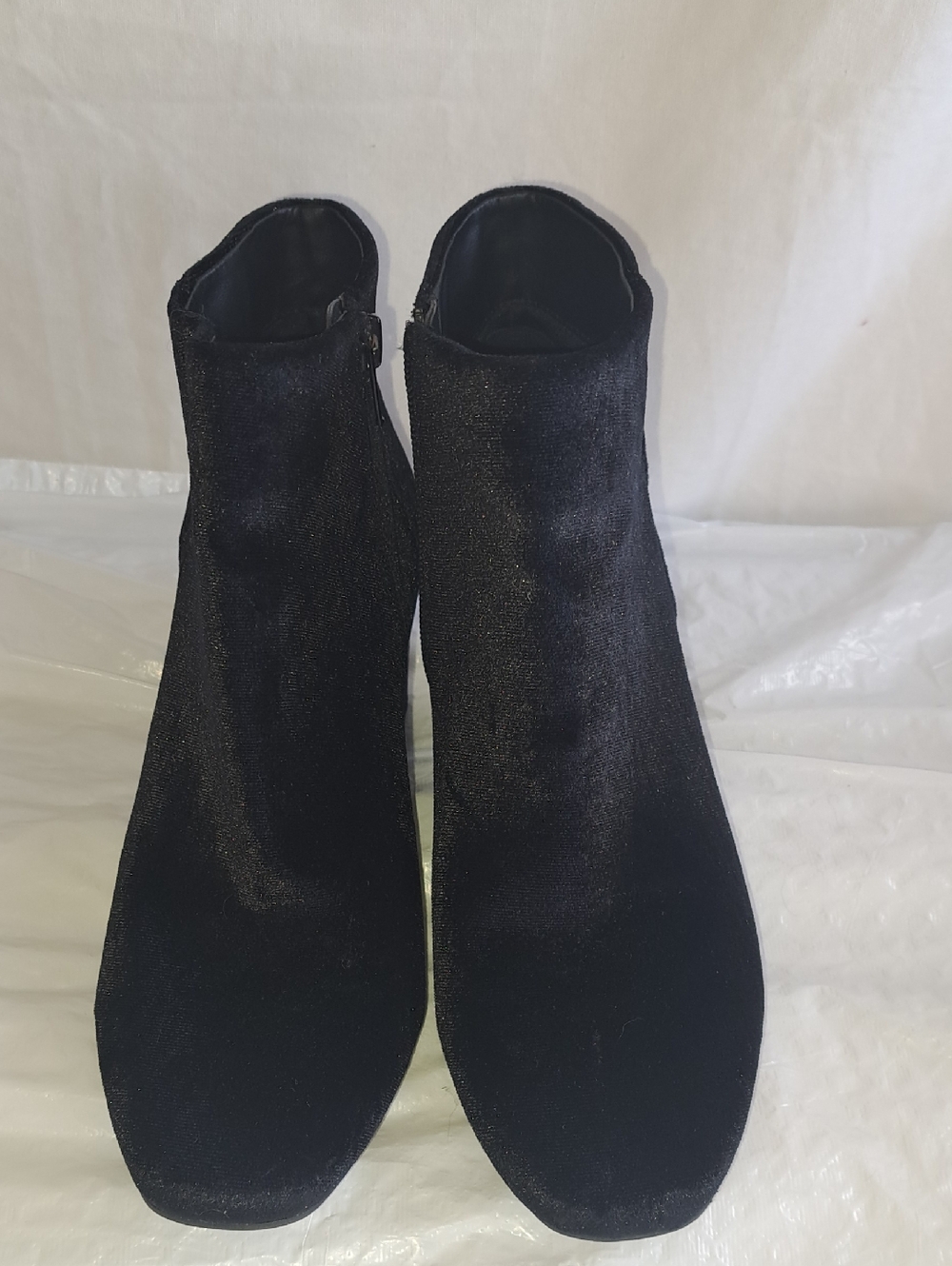 Alfani Black Velvet Ankle Boots with Side Zip